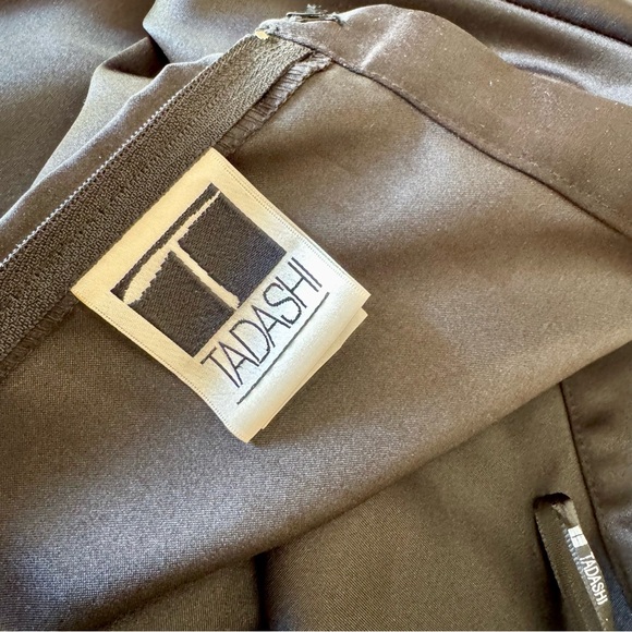 NWOT Tadashi Shoji black satin formal skirt w/ train 14 - Picture 8 of 12